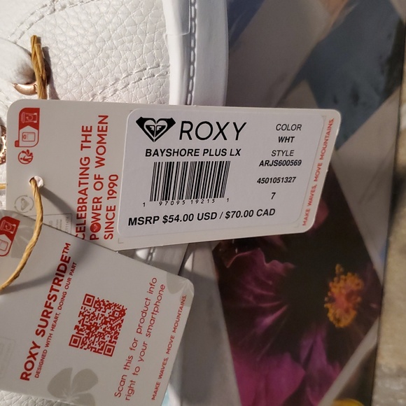 Women's Roxy Bayshore Plus LX Slip-On Sneakers - Size 7 - Faux Leather - White - Picture 6 of 6